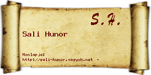 Sali Hunor névjegykártya